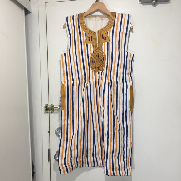 VINTAGE SLEEVELESS STRIPE MIDI DRESSES SIZE M - Picture 4 of 11